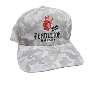 Pendleton Whisky Embroidery Camo‎ Snapback Trucker Hat Adjustable Mesh Cap